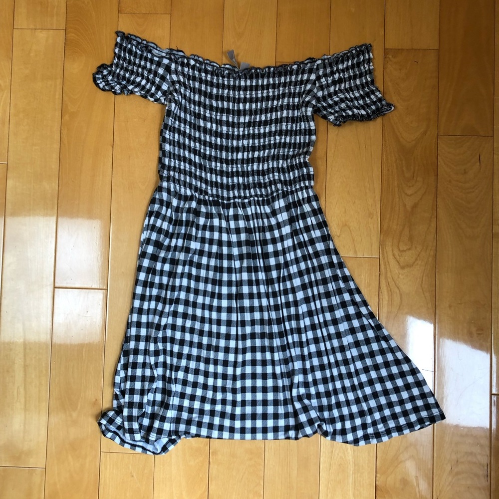 ASOS Off Shoulder Gingham Dress